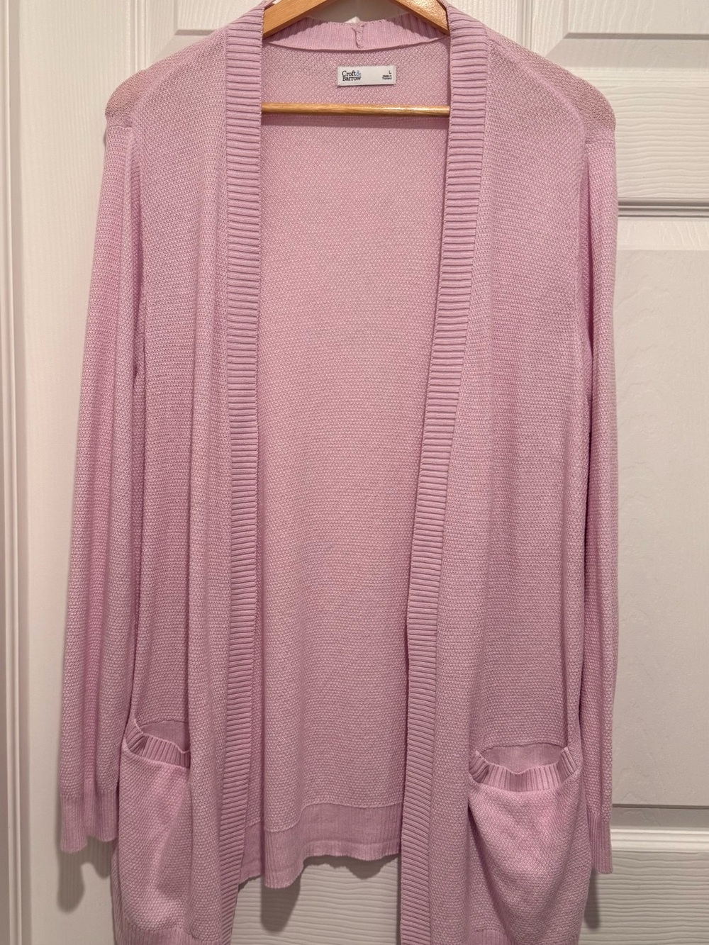 Croft & Barrow Dusty Pink Longline Cardigan L